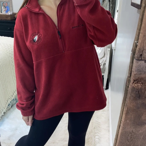 Columbia red fleece size large - Picture 1 of 9